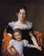 Jacques-Louis  David Portrait of the Comtesse Vilain XIIII and her Daughter Spain oil painting artist